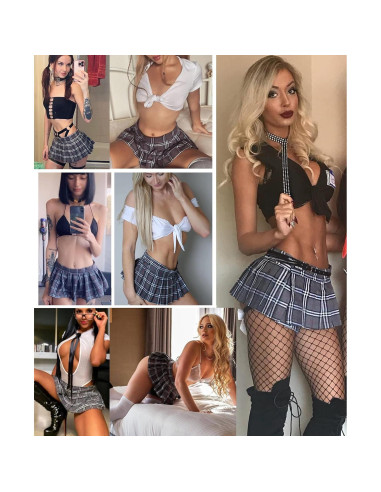 Falda Plisada Avidlove Mini Cuadros Sexy para Mujeres