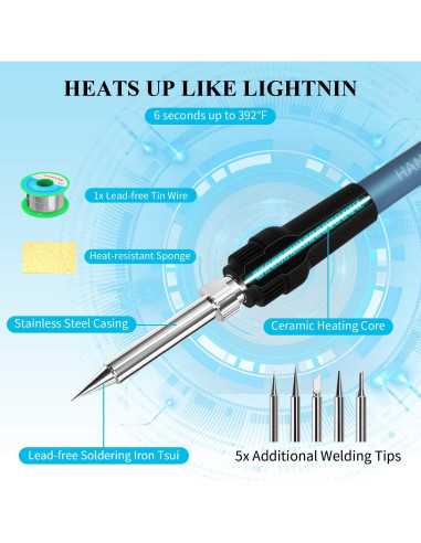 Estación de Soldadura Digital HANMATEK 60W 5 Puntas