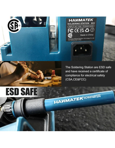 Estación de Soldadura Digital HANMATEK 60W 5 Puntas