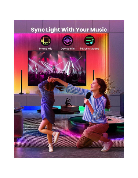 Barras de Luz LED RGB+IC SUNLINKCO 38 cm Control APP y Voz Barras de Luz LED RGB+IC SUNLINKCO 38 cm Control APP y Voz