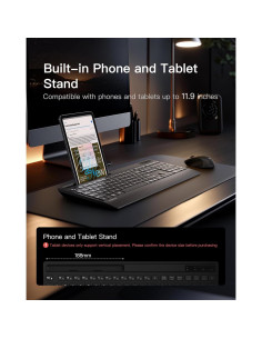 Combo Teclado y Ratón Inateck Inalámbrico con Soporte 2