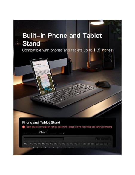 Combo Teclado y Ratón Inateck Inalámbrico con Soporte