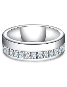 Anillo de Boda AnuClub Moissanita 0.5ct 925 Plata para Hombres