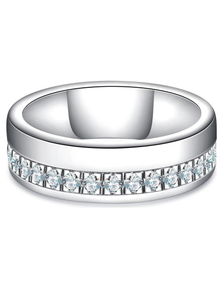 Anillo de Boda AnuClub Moissanita 0.5ct 925 Plata para Hombres