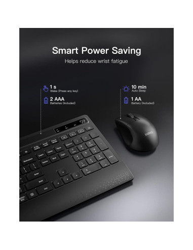 Combo Teclado y Ratón Inateck Inalámbrico con Soporte