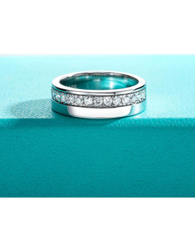Anillo de Boda AnuClub Moissanita 0.5ct 925 Plata para Hombres