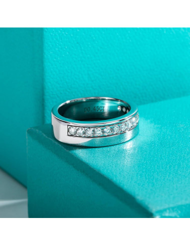 Anillo de Boda AnuClub Moissanita 0.5ct 925 Plata para Hombres