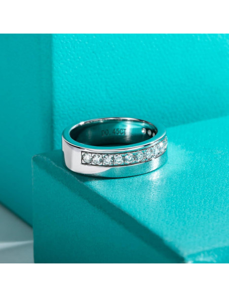 Anillo de Boda AnuClub Moissanita 0.5ct 925 Plata para Hombres