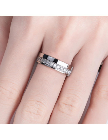 Anillo de Boda AnuClub Moissanita 0.5ct 925 Plata para Hombres