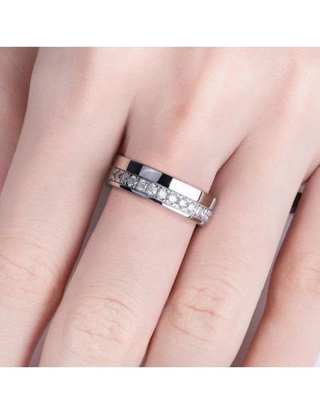 Anillo de Boda AnuClub Moissanita 0.5ct 925 Plata para Hombres