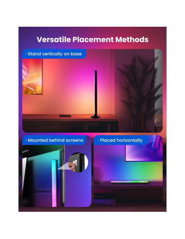 Barras de Luz LED RGB+IC SUNLINKCO 38 cm Control APP y Voz