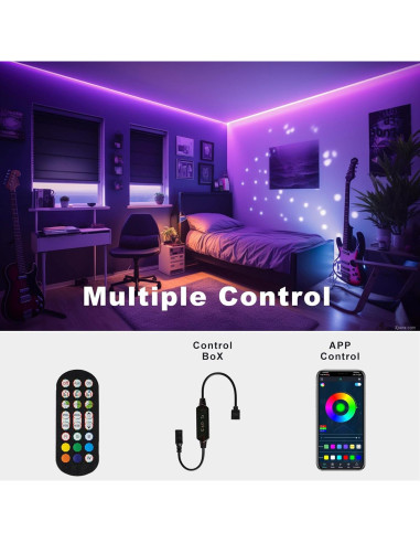 Tira de luz LED COB RGB 6m JUNWEN DC24V con control app