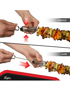 Pinchos de BBQ Flafster Kitchen Acero Inoxidable 40 cm Set 8 2