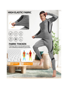 Ropa Interior Térmica UNIQUEBELLA para Hombre Gris Talla Grande 2