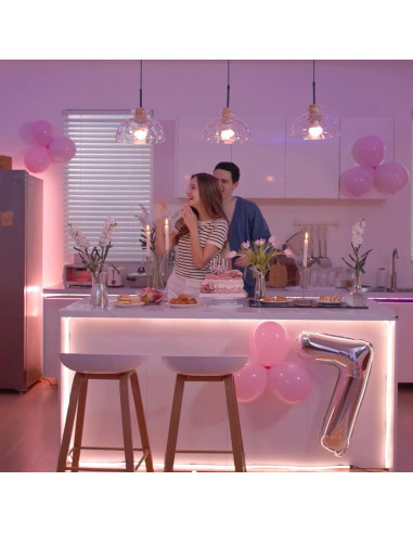 Tira de luz LED COB RGB 6m JUNWEN DC24V con control app