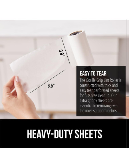 Rodillo Quitapelusas GORILLA GRIP 190 Hojas Recargables