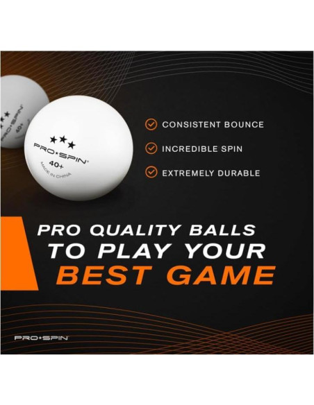 Set de Palas de Ping Pong PRO SPIN - 2 Jugadores, Pelotas 3 Estrellas