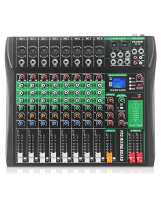 Mezclador de Audio 8 Canales AX-80S con Bluetooth y USB