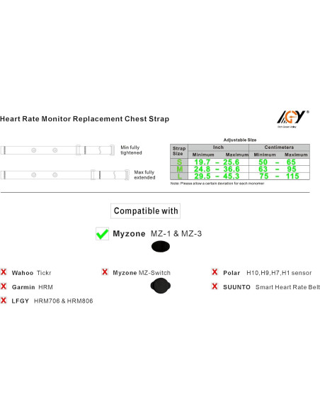Correa de Pecho Myzone MZ-3 Ajustable Rojo 50-65 cm