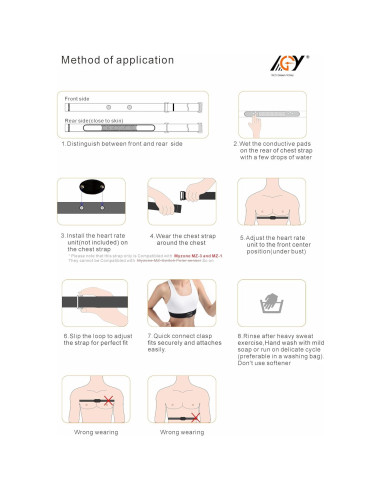 Correa de Pecho Myzone MZ-3 Ajustable Rojo 50-65 cm