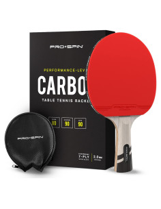 Pala de Ping Pong PRO SPIN de Carbono 7 Capas con Funda