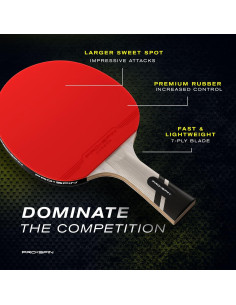 Pala de Ping Pong PRO SPIN de Carbono 7 Capas con Funda 2