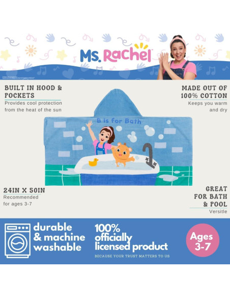 Toalla con Capucha Sra. Rachel 100% Algodón 61x127 cm