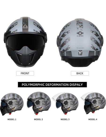 Casco de Motocicleta TRIANGLE OP12A Doble Visor Adulto