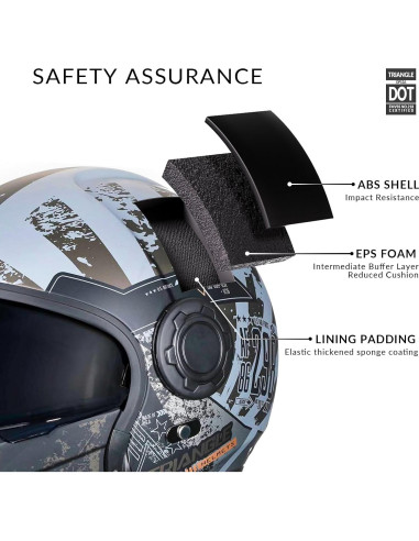 Casco de Motocicleta TRIANGLE OP12A Doble Visor Adulto