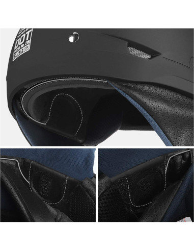 Casco Abierto GLX M14 Negro Mate Pequeño Aprobado DOT