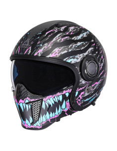 Casco de Motocicleta TRIANGLE OP12A Doble Visor Mediano Azul