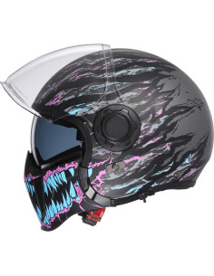 Casco de Motocicleta TRIANGLE OP12A Doble Visor Mediano Azul 2