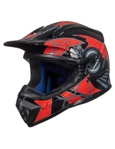 Casco ILM para Motocross Juvenil-XL Rojo Negro Modelo 128YS