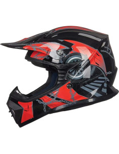 Casco ILM para Motocross Juvenil-XL Rojo Negro Modelo 128YS 2