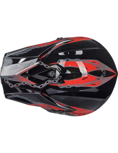 Casco ILM para Motocross Juvenil-XL Rojo Negro Modelo 128YS