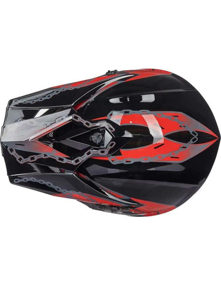 Casco ILM para Motocross Juvenil-XL Rojo Negro Modelo 128YS