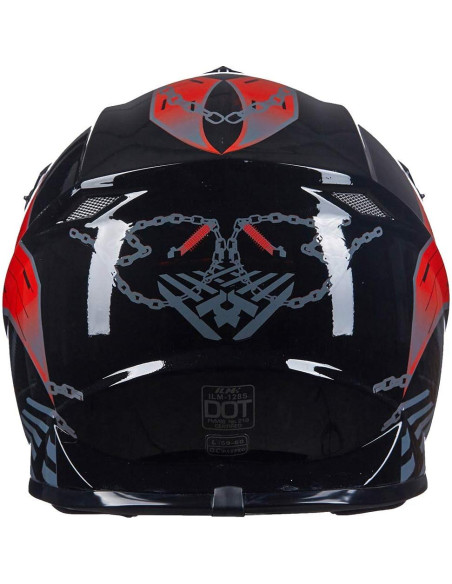Casco ILM para Motocross Juvenil-XL Rojo Negro Modelo 128YS