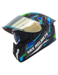 Casco Integral HAX Obsidian Doble Visor Azul XL