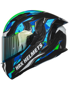 Casco Integral HAX Obsidian Doble Visor Azul XL 2