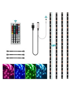 HOUHUI Kit de Luces LED Strip RGB 2m USB con Control Remoto