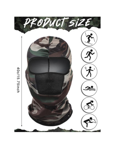 Balaclava SATINIOR 9 Piezas Camo Transpirable Solar