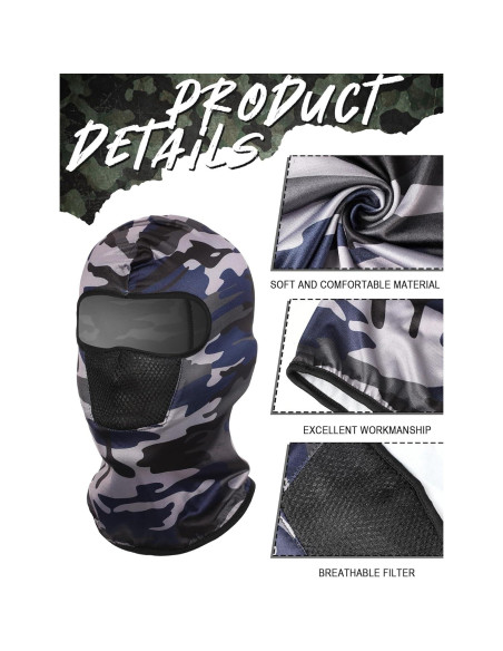 Balaclava SATINIOR 9 Piezas Camo Transpirable Solar