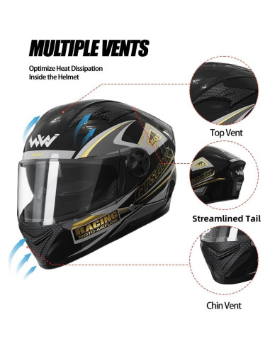 Casco Integral WWJ AXK557 Doble Visera Unisex 53-61 cm