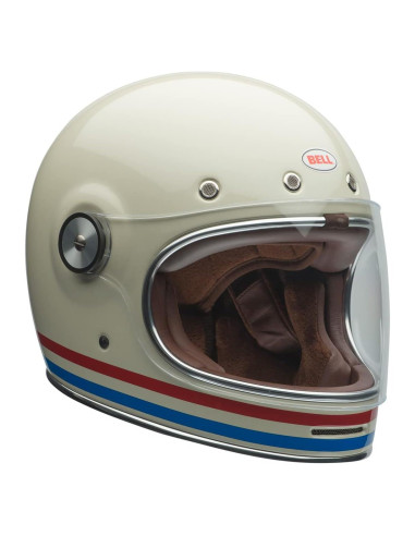 Casco BELL Bullitt Grande Rayas Brillo Perla Blanca/Rojo/Azul