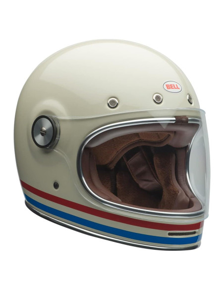 Casco BELL Bullitt Grande Rayas Brillo Perla Blanca/Rojo/Azul