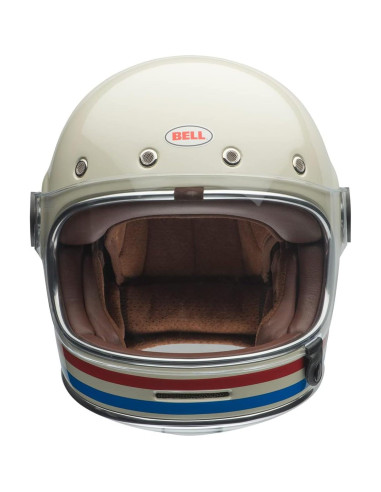 Casco BELL Bullitt Grande Rayas Brillo Perla Blanca/Rojo/Azul
