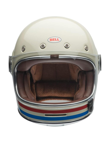 Casco BELL Bullitt Grande Rayas Brillo Perla Blanca/Rojo/Azul
