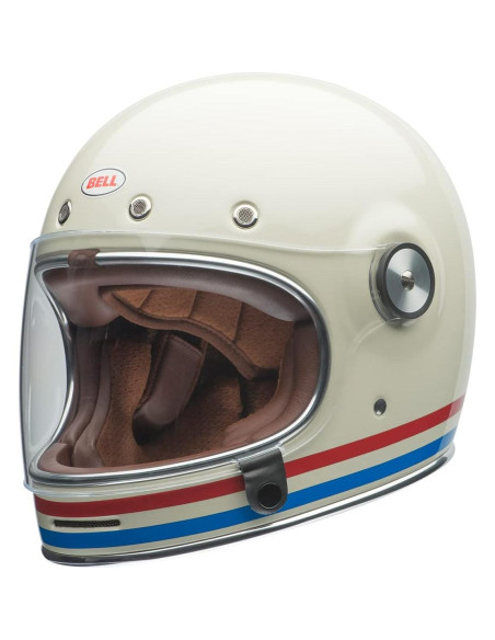 Casco BELL Bullitt Grande Rayas Brillo Perla Blanca/Rojo/Azul
