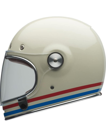 Casco BELL Bullitt Grande Rayas Brillo Perla Blanca/Rojo/Azul