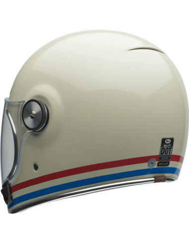 Casco BELL Bullitt Grande Rayas Brillo Perla Blanca/Rojo/Azul